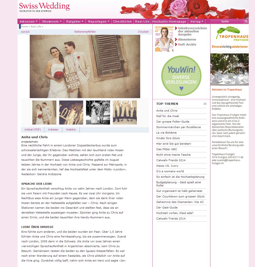 Swiss Wedding Ausgabe 3 2014 online 1